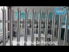 উচ্চ সুরক্ষা ইস্পাত প্যালিসেড বেড়া অ্যান্টি ক্লাইম্বিং টেকসই পরিধি সুরক্ষা