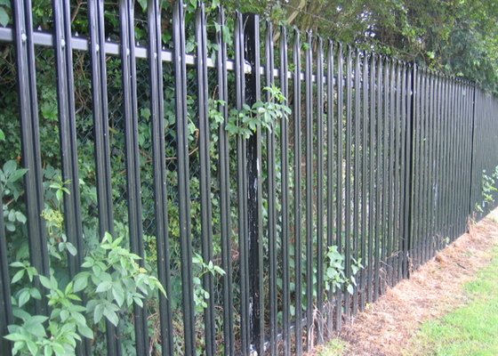 Powder Coated Tubular Steel Fencing Palisade Steel Picket Fence 65*2.0mm