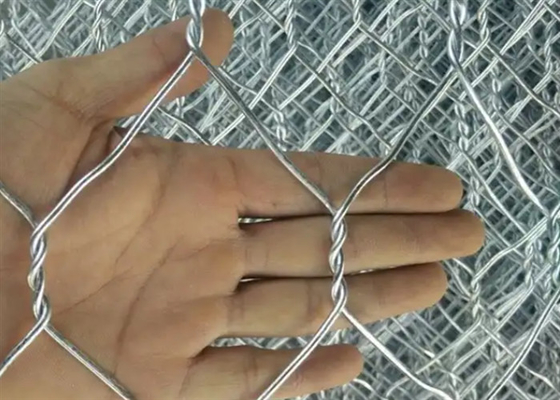 নিম্ন কার্বন আয়রন গ্যাবিয়ন তারের জাল গর্ত 60x80mm অ্যান্টিকরোজেন