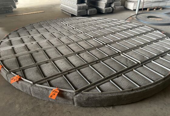 SS304 ওয়্যার জাল Demister প্যাড ব্যাসার্ধ 500mm গ্যাস থেকে তরল ড্রপ হ্রাস জন্য
